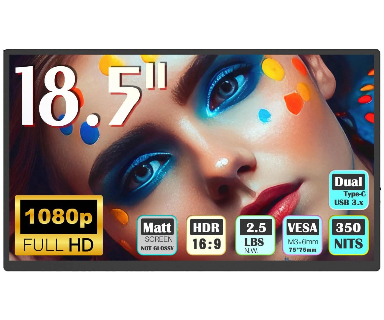 Bimawen Portable Monitor - 1920 x 1080 18.5 inch