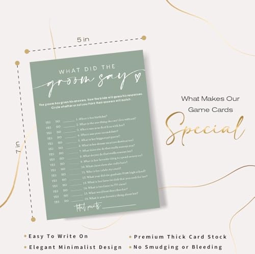 Bridal Shower Games Cards - 18 years and up 25 pieces