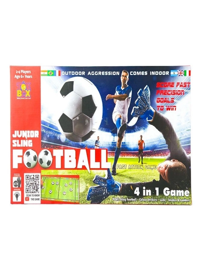 4-in-1 Sling Football - Junior + Colour Strikers + Snakes & Ladders + Ludo 6+ Years