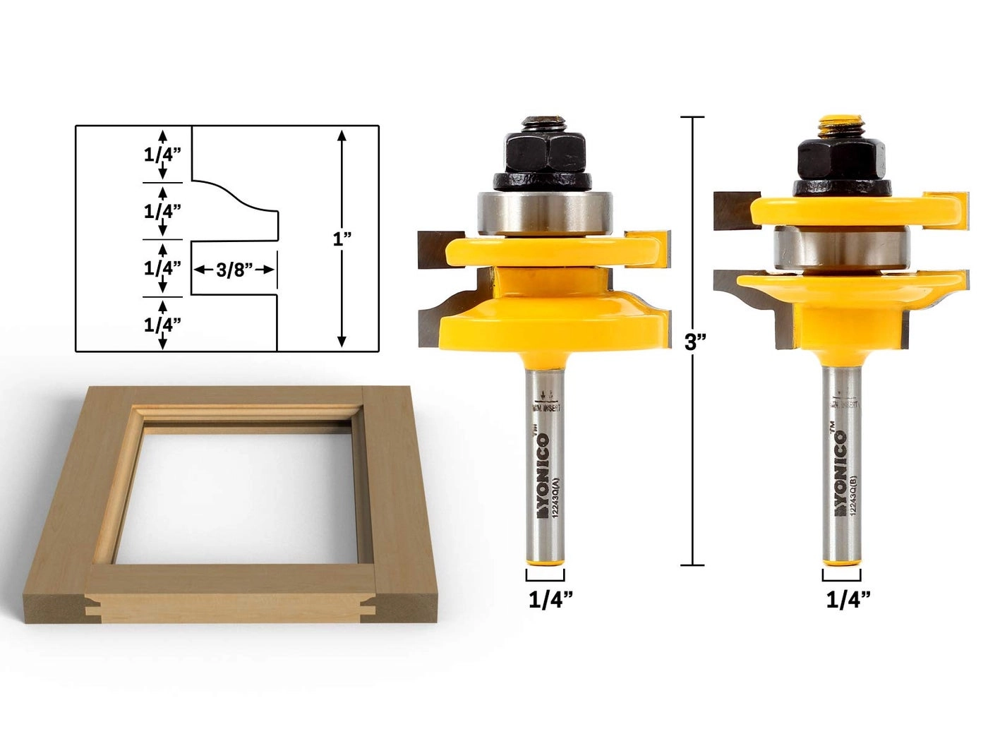 Router Bits Set Rail and Stile