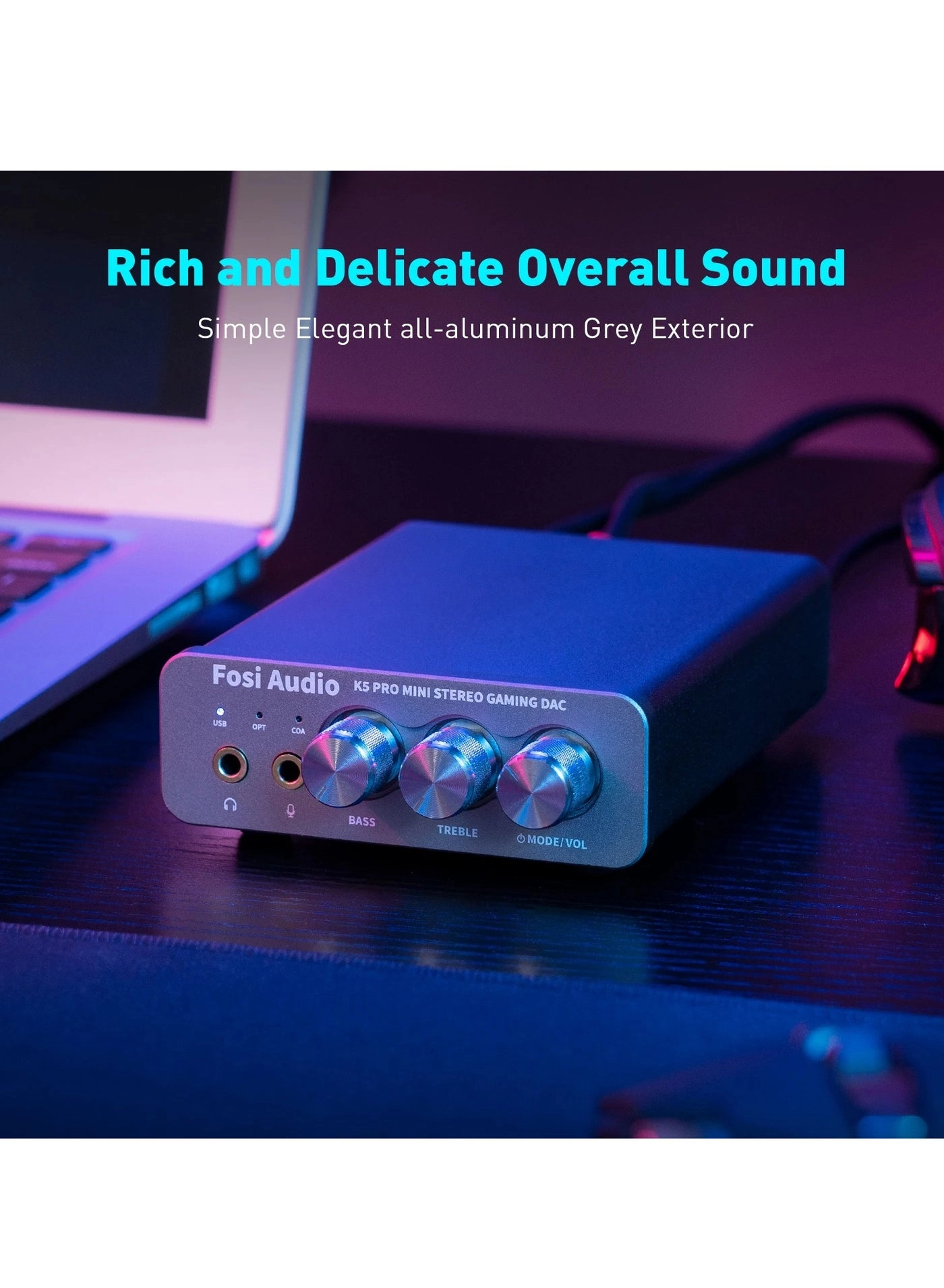 K5 PRO - USB Gaming DAC Microphone Headphone Amplifier