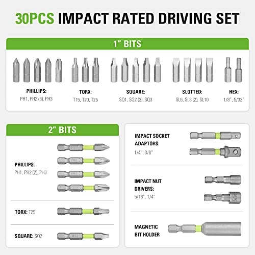 30-Piece Screwdriving Set - 241.3 millimeter