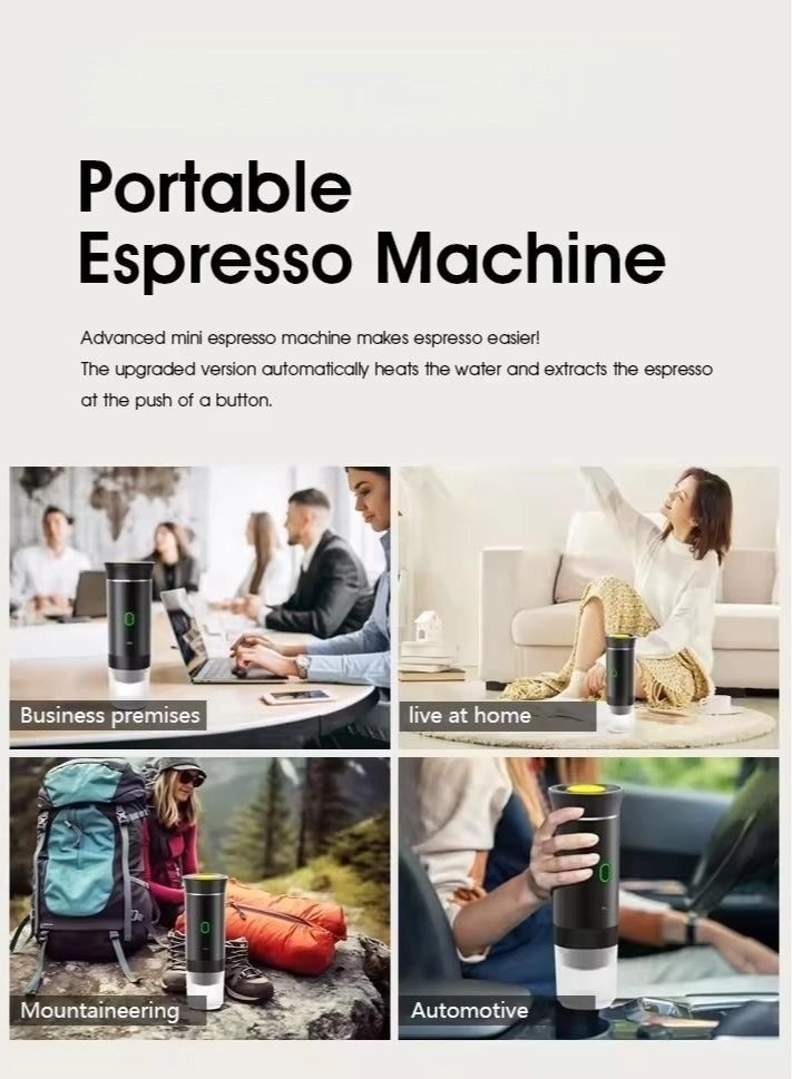 Travel Espresso Machine - small and large capsules ground coffee