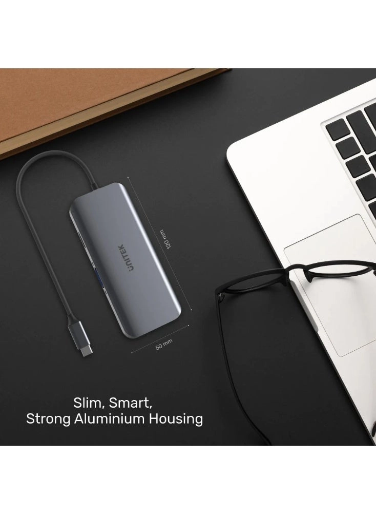 D1113A - 9-in-1 USB-C Hub 3x USB-A 5Gbps HDMI 4K@30Hz PD 100W