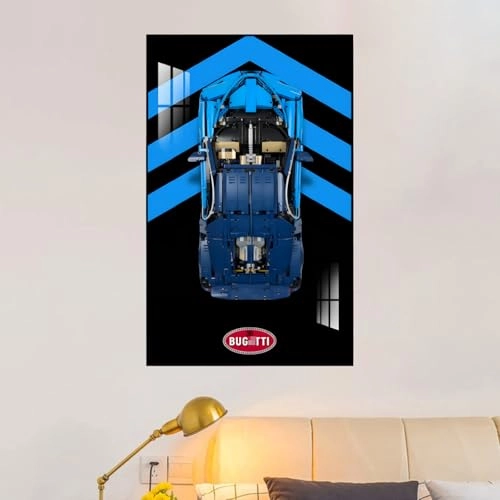 Figures Display Wall Mount for LEGO Techniic Bugaatti Chiroon 42083 - Acrylic