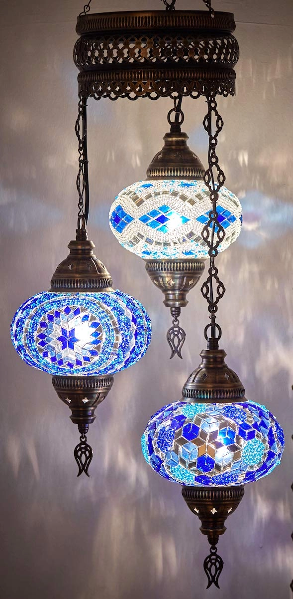 DEMMEX Turkish Moroccan Mosaic Ceiling Chandelier - 105 cm