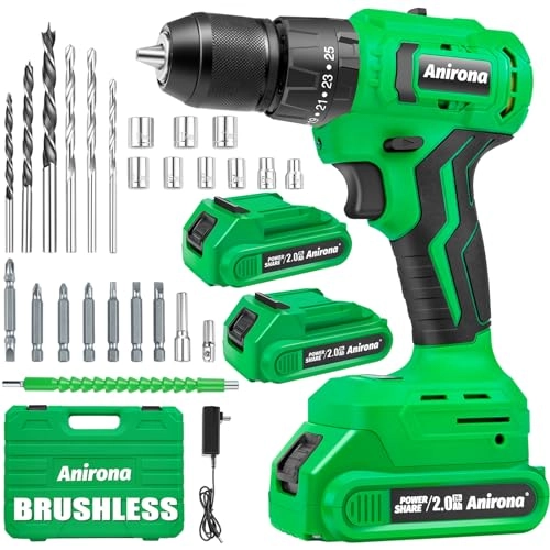 Brushless Cordless Power Drill - 2 Amp Hours