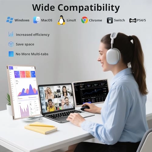 Laptop Screen Monitor Extender - S6 Blue 15.6 Inches 1920x1080