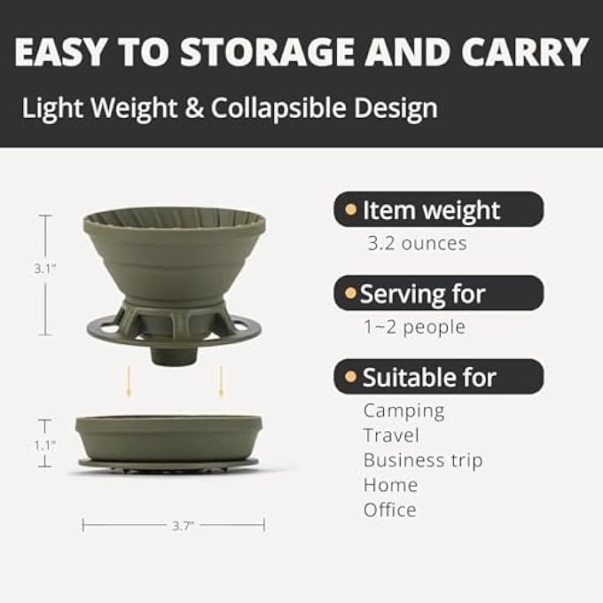 Collapsible Coffee Dripper - Silicone Reusable 12 Cup