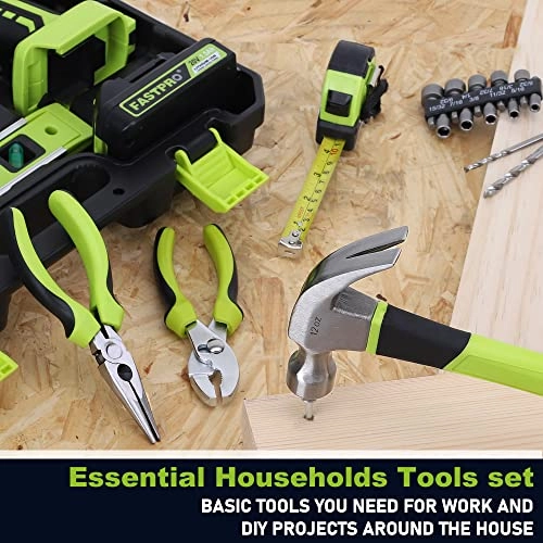 177-Piece Cordless Lithium-ion Drill Driver and Home Tool Set - 1.5 Amp Hours 20 Volts