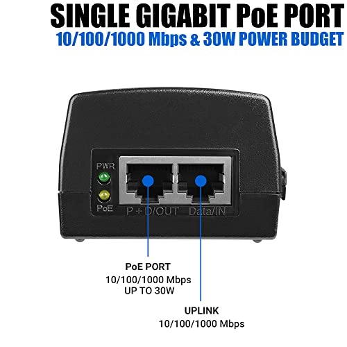 POE-I100G - 30W 1 Port IEEE 802.3at 10/100/1000 Mbps