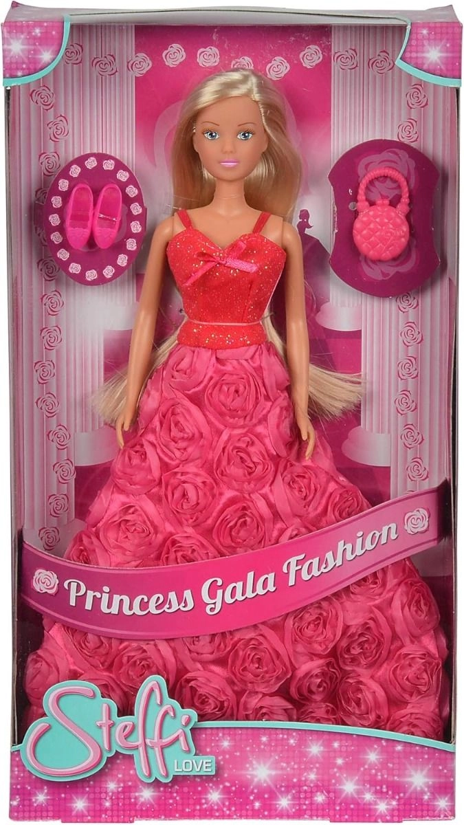 Steffi Love Princess Gala Fashion Doll - 29 cm Rose-embroidered dress Ages 3+