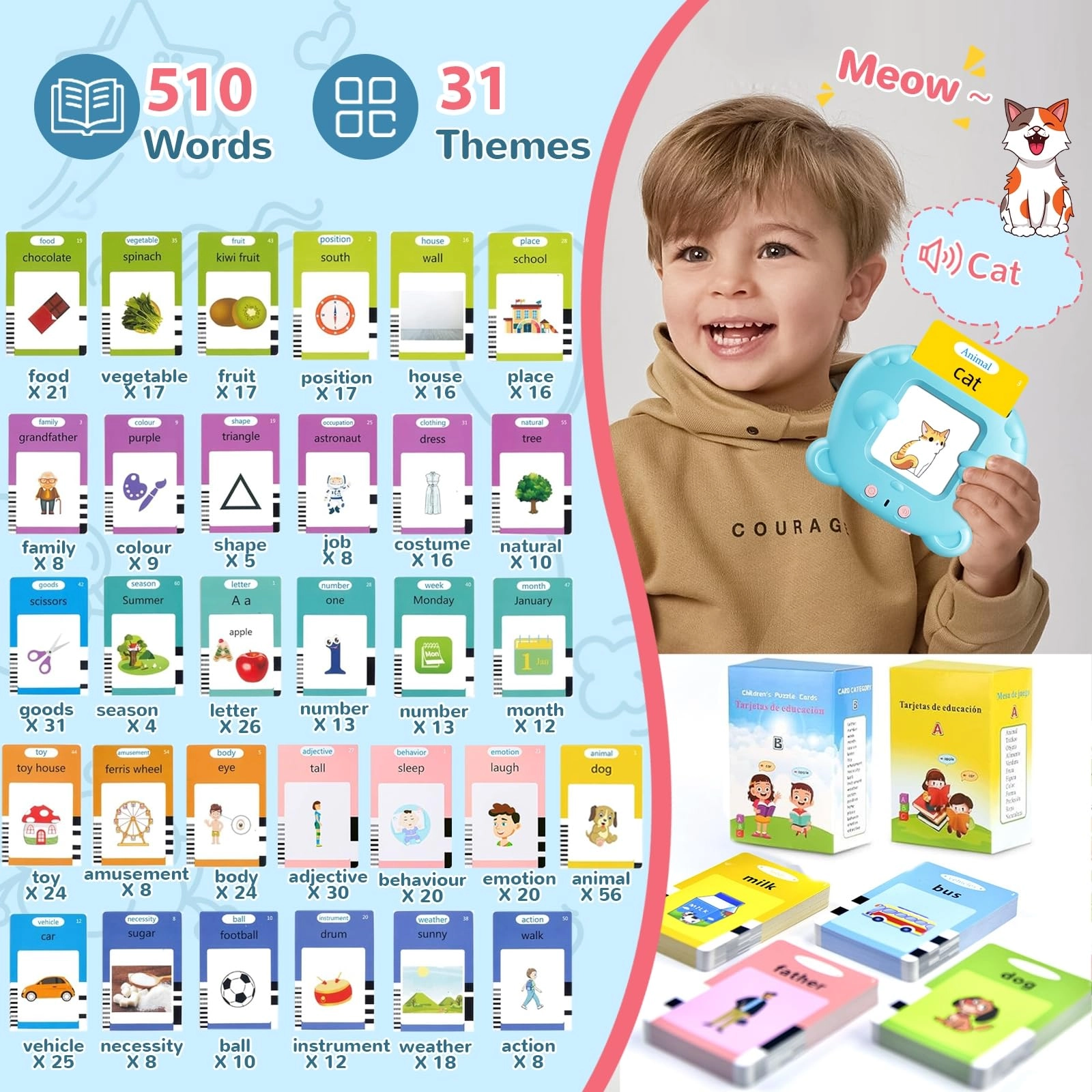 Talking Flash Card - 3+ 1 pieces