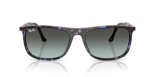 Rectangle Shape Full Rim Sunglasses - 61 mm Havana Yellow Turtle/Gradient Brown