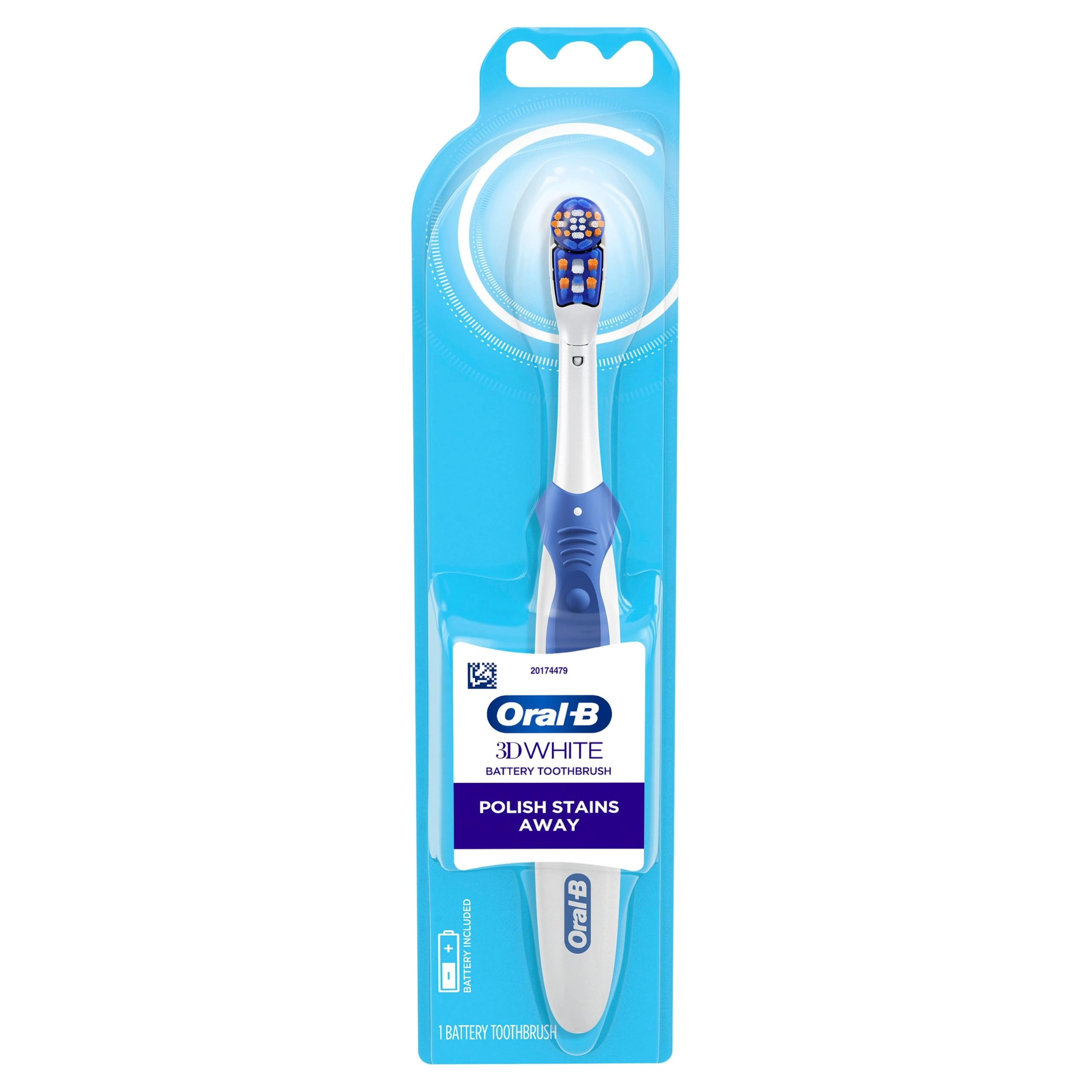 Oral-B 3D White Action Power Toothbrush - AA Battery Powered 1 Count