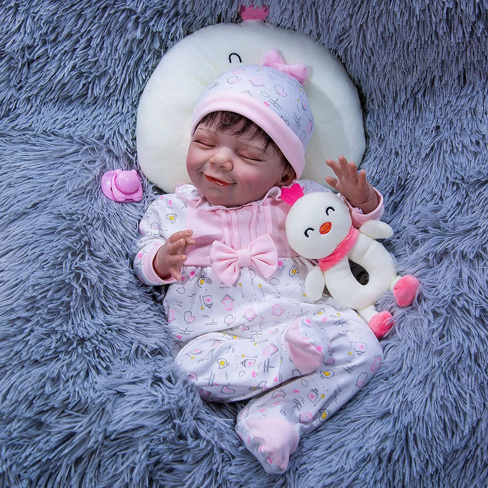 Reborn Baby Doll - 22 Inch Vinyl Brown Eyes