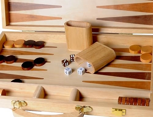 Inlaid Wooden Game Backgammon Set - Brown