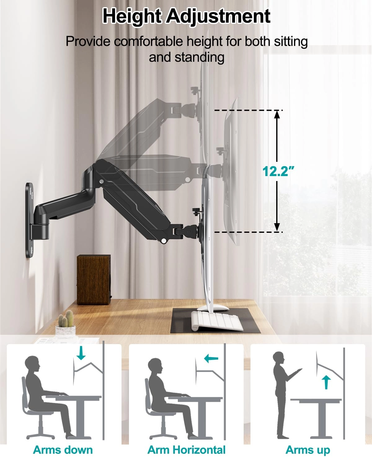 Single Monitor Wall Mount - Single 13 to 32 Inch 75x75 100x100