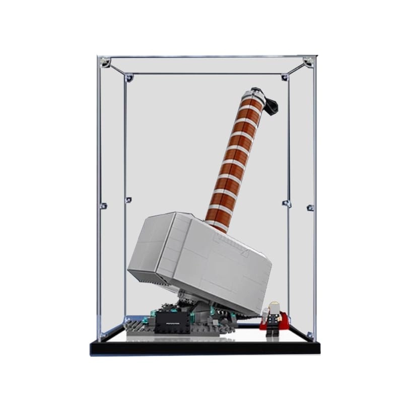 Clear Acrylic Display Case for 76209 - 13.77x13.77x21.65in. Mirror Bottom+background