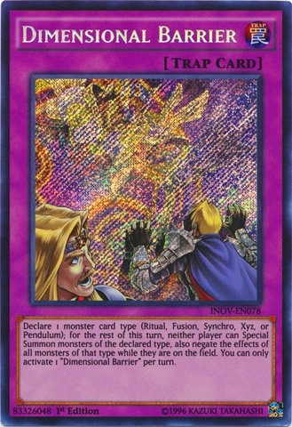 Konami Yu-Gi-Oh! Dimensional Barrier INOV-EN078 - 1st Edition Secret Rare
