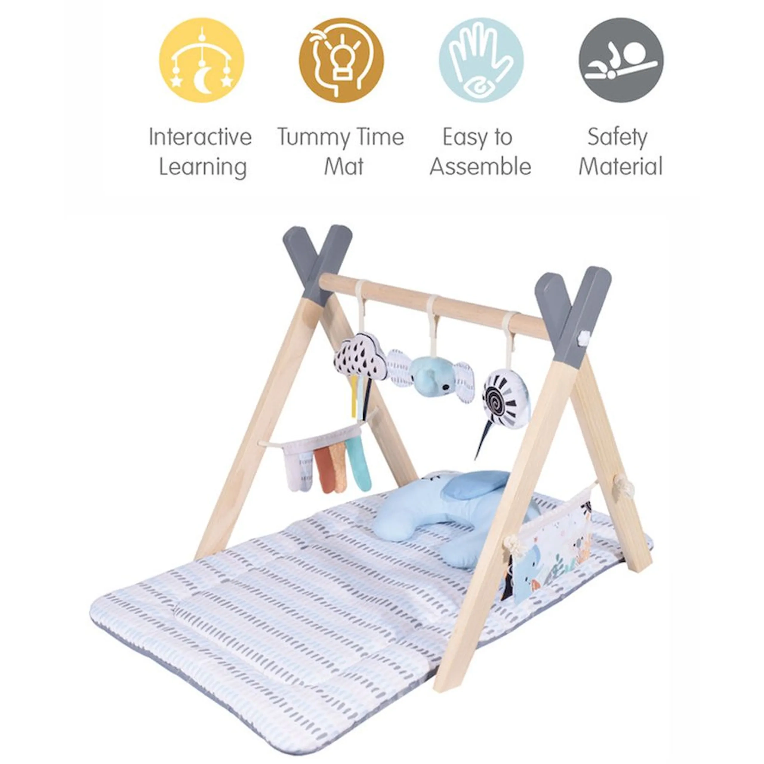Nyra Wooden Activity Play Gym - Elephant 0 month