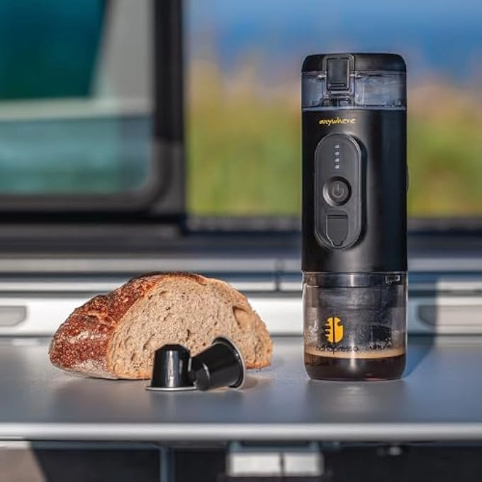 Portable Espresso Machine - 60 Milliliters Espresso Capsules or Ground Coffee