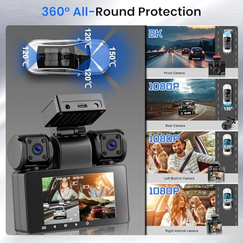 Car Dashcam - 2K 3x1080P