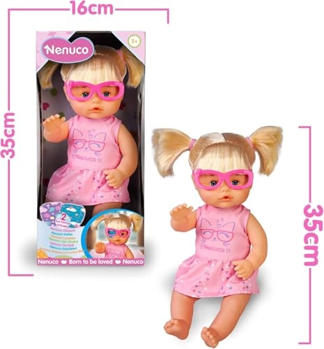 Baby Doll - Glasses Blonde hair 3 Colour Patches Ages 2+