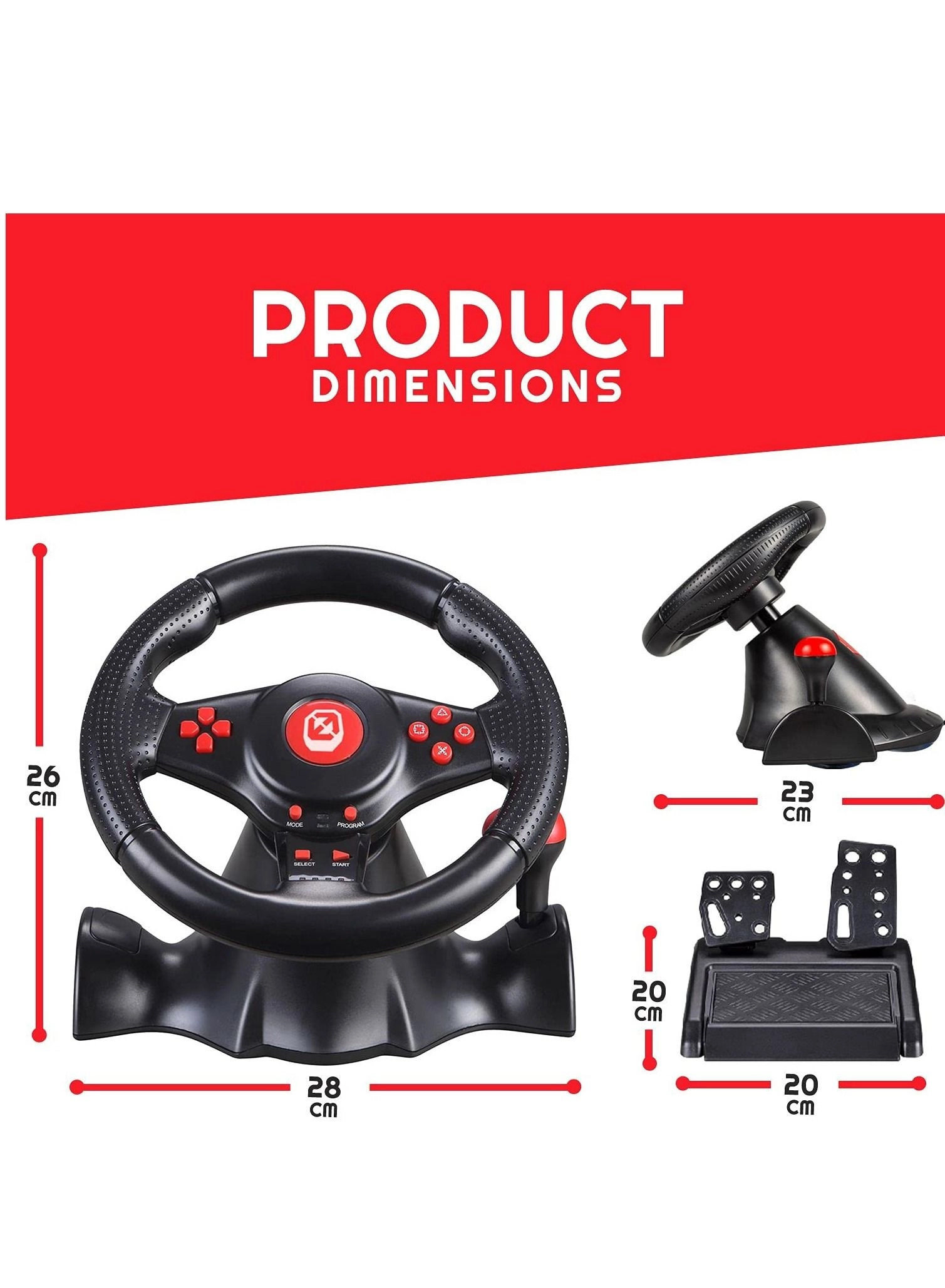 GP-903 Racing Wheel & Pedals - PC & Consoles