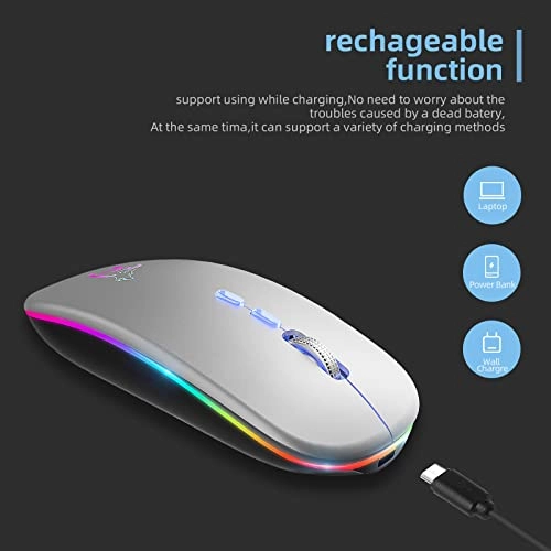 LED Slim Rechargeable Mouse - Wireless