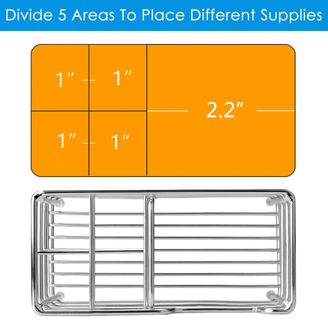 Wall Mount Toothbrush Holder - 5 Slots