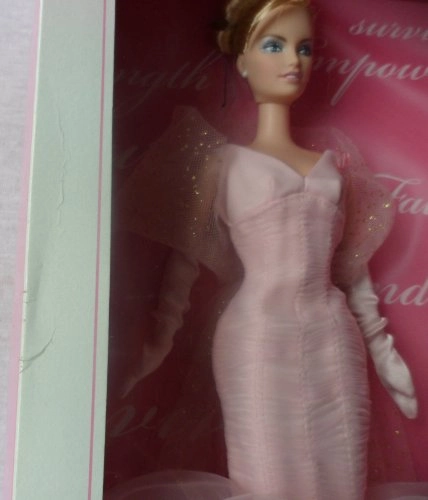 Pink Ribbon Barbie Doll - Plastic Pink Gown Ages 6+