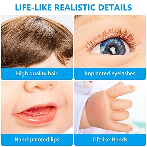 Reborn Baby Doll - 22" Vinyl Limbs Cloth Soft Body Weighted Ages 83+