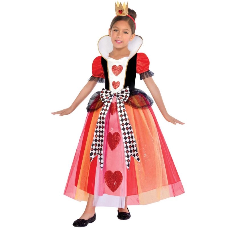 Party Centre Kids Queen of Hearts Costume - Suitable for 4-10 years