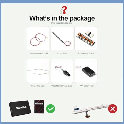 LED light kit for LEGO 10318 Concorde - Plastic 1