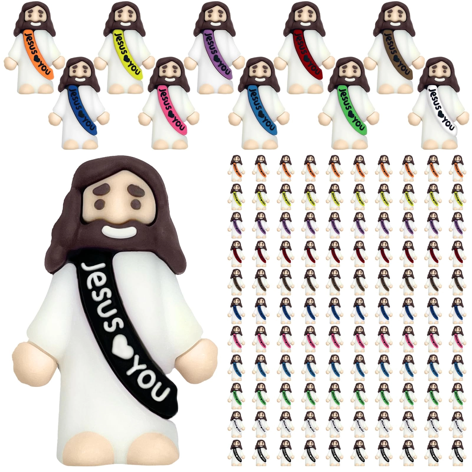 Zephsauh Jesus loves you - Comic - Little Jesus Figures - 3+ 110 (1.6 cm) (Little Jesus-110PCS)