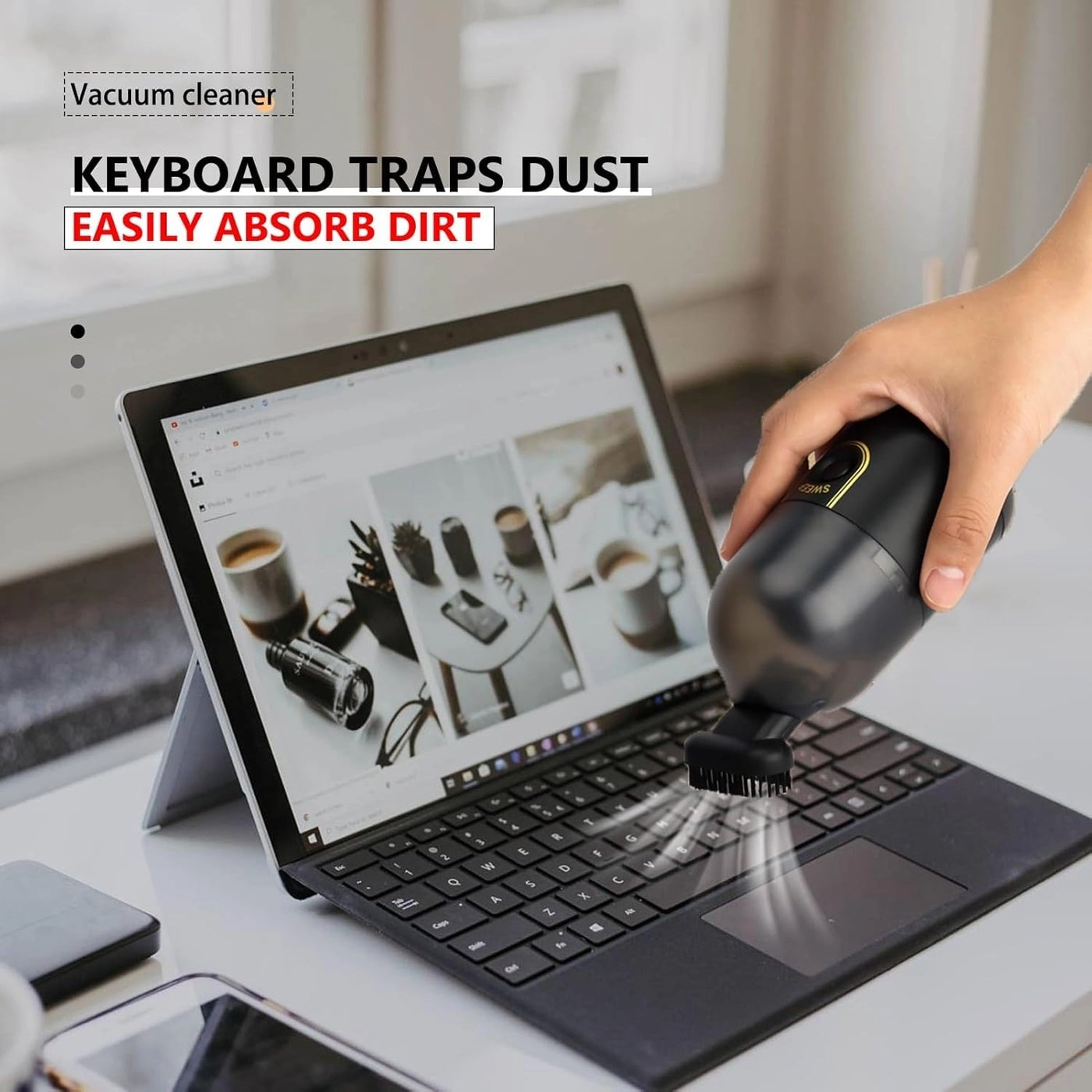 Mini Handheld Vacuum - Portable Cordless Visible Dust Bin
