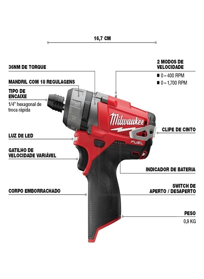 Cordless Screwdriver - 12V 1/4 In. Red