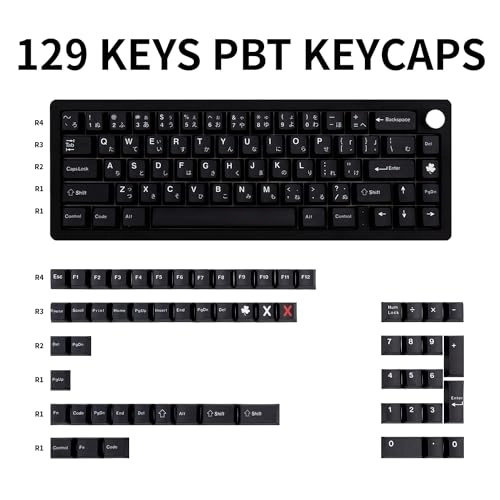129 Keys Keycaps - US layout Auxiliary