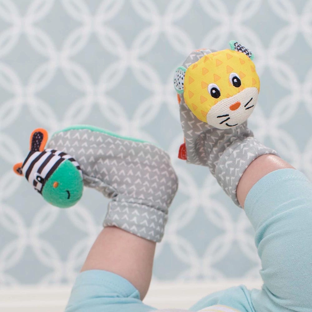 Foot Rattles - Suitable for 0 month and above Zebra/Tiger