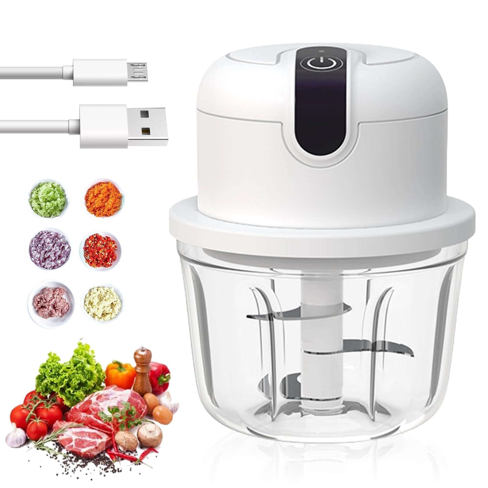 WIYETY Electric Onion Chopper - 350 ml USB rechargeable