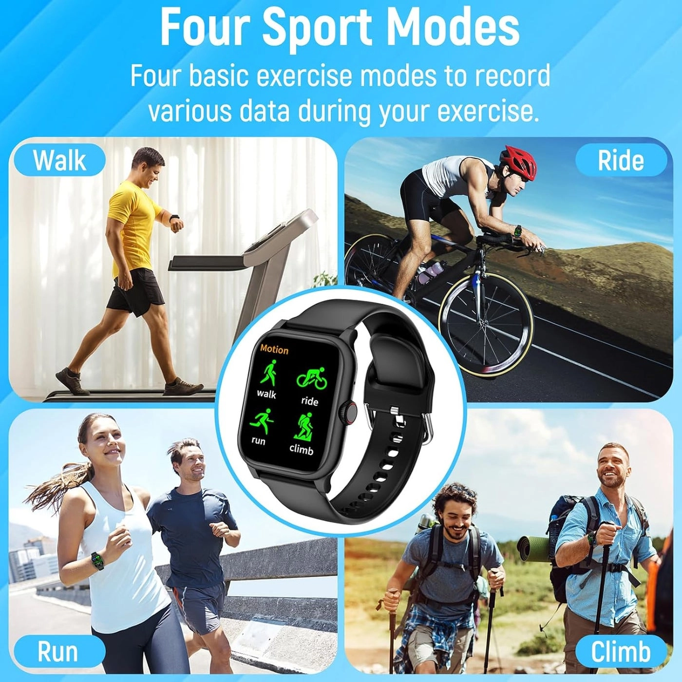 Bluetooth Smart Watch - Fitness Tracker 1.8” Touch Display 5ATM Waterproof