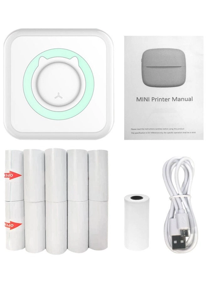 Wireless Mini Photo Printer White/Green