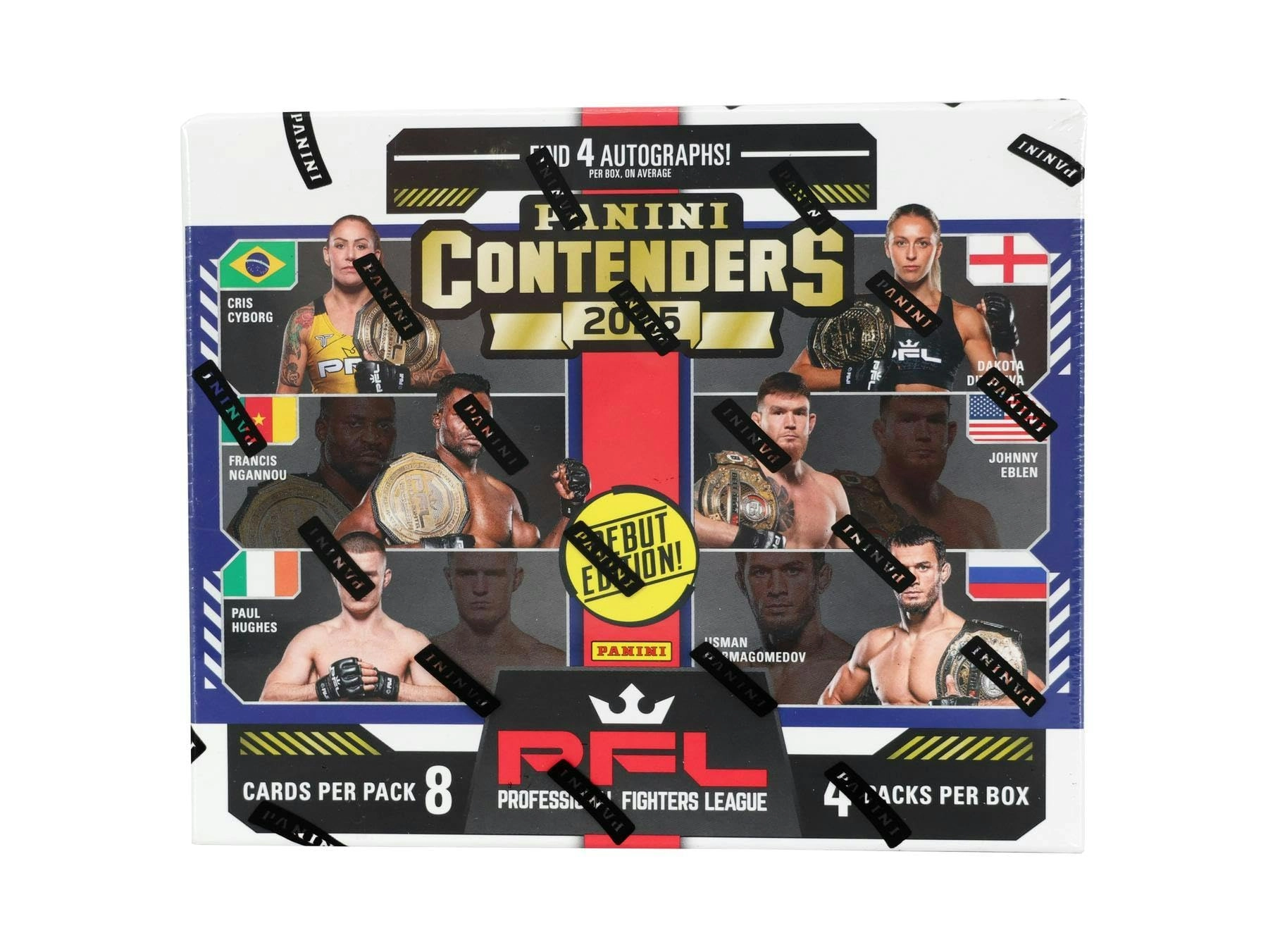 Panini Contenders Professional Fighters League PFL Hobby Box - 4 Packs Per Box 8 Cards Per Pack