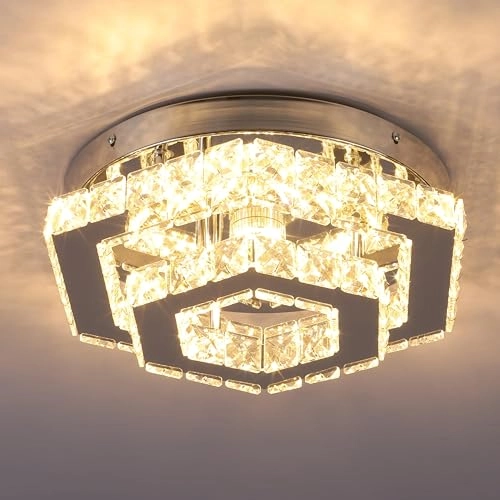 Hexagonal Crystal Chandelier - 6500K
