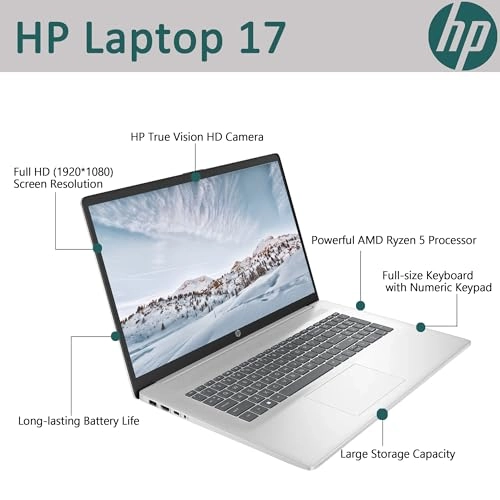 HP Laptop 17 - 17.3'' Ryzen 5-7430U 32GB DDR4 1TB SSD