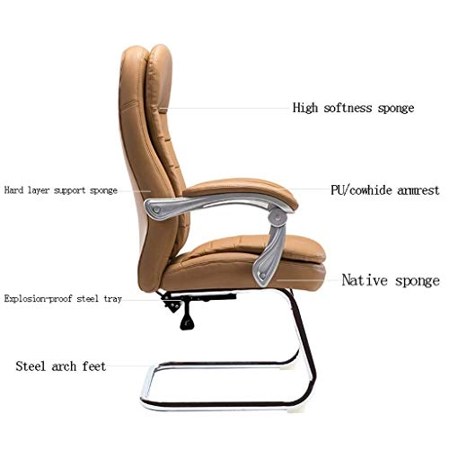 Desk Chair - PU Leather Brown High Back
