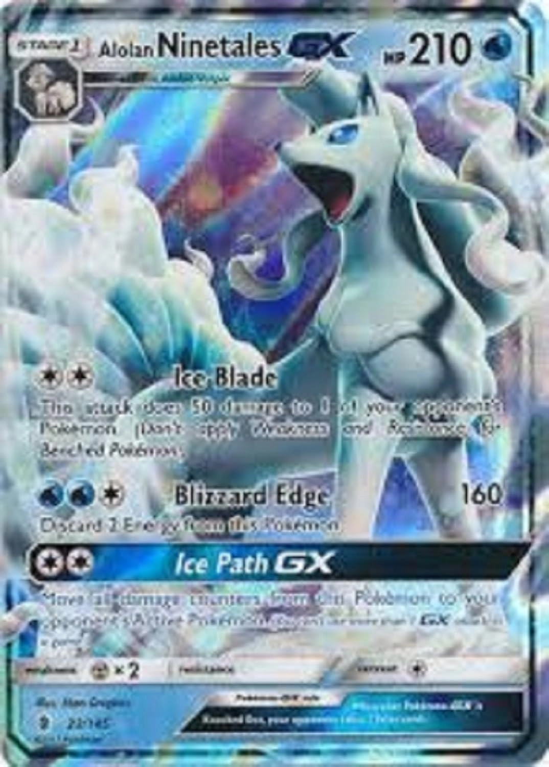 Pokémon Alolan Ninetales-GX - 22/145 - Sun & Moon: Guardians Rising