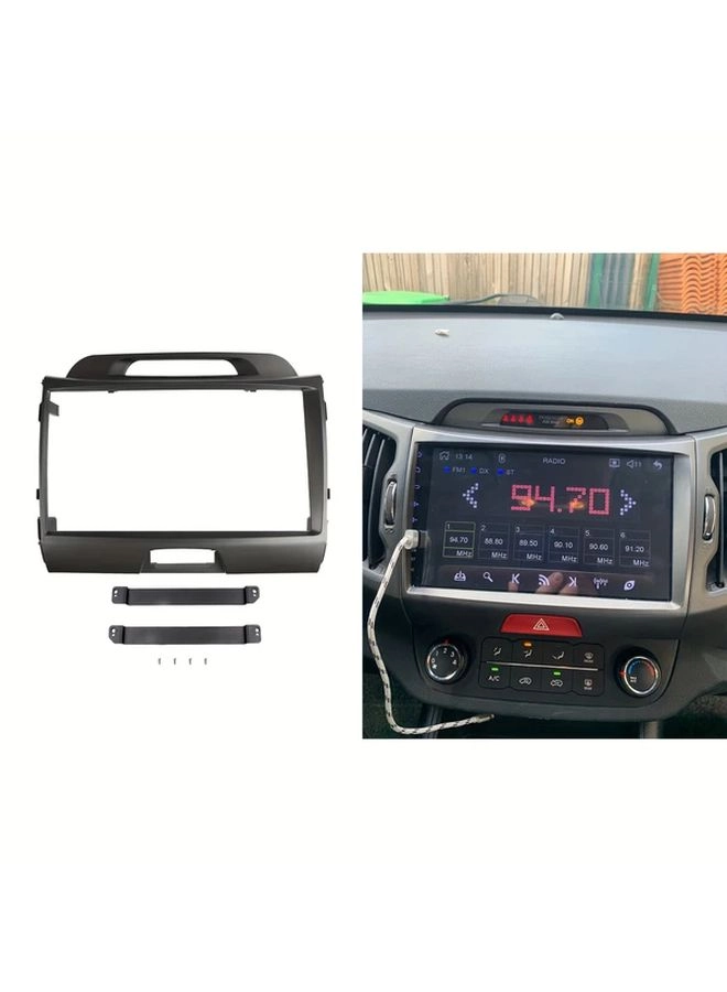 Generic 2 Din Car Radio Facia Panel - Kia Sportage 2010-2016 9-inch Gray