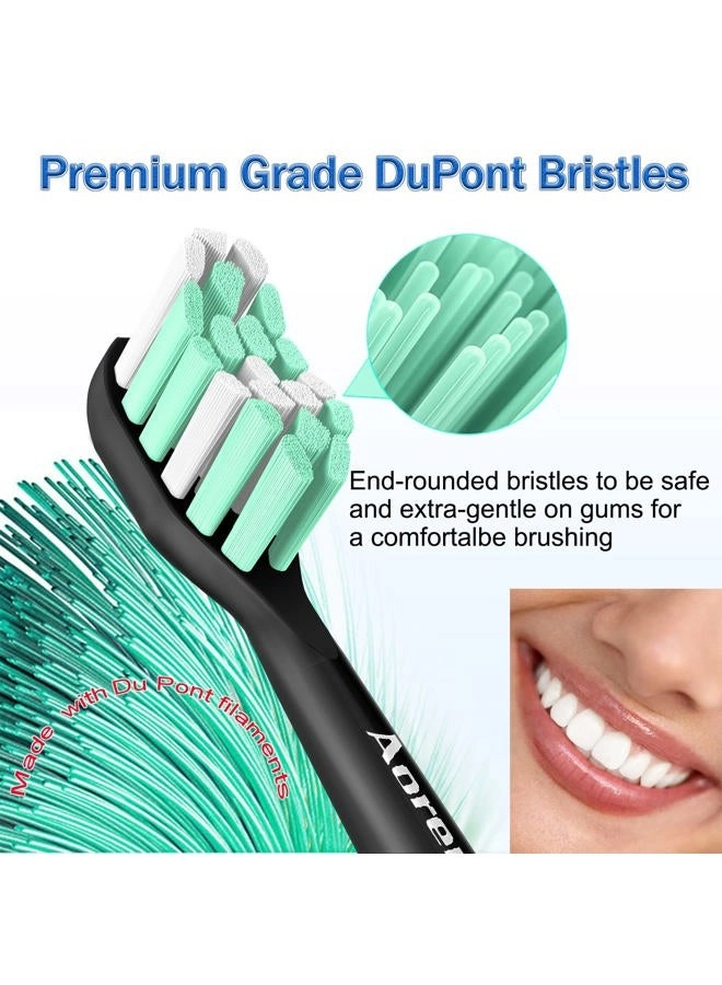 Replacement Brush Heads - Compatible with Philips Sonicare 8 Count Black